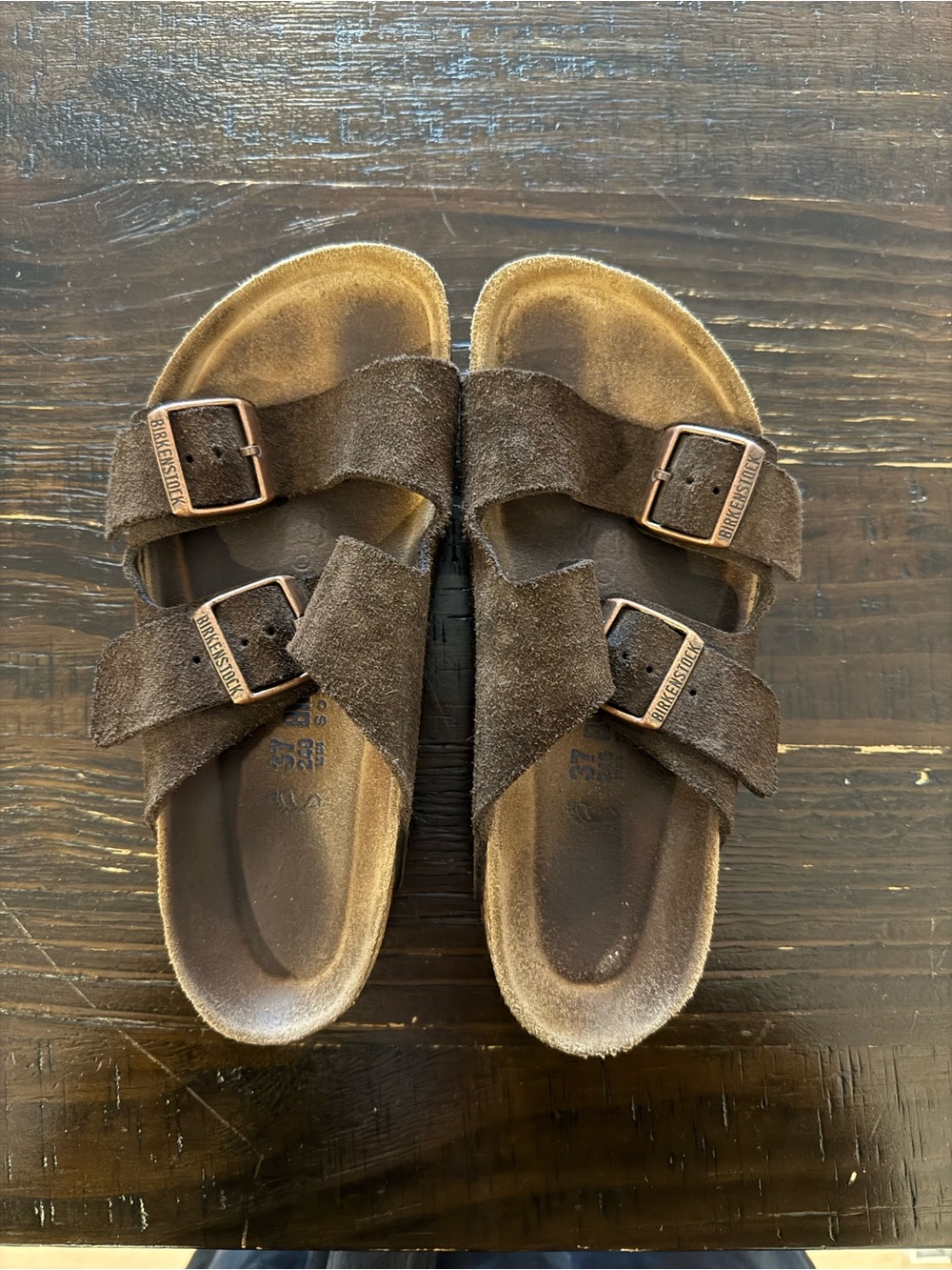 Birkenstock Brown Suede Arizona Double Strap Sandals